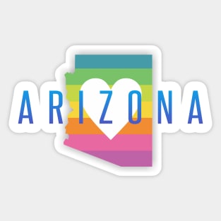 Arizona Rainbow Heart Sticker